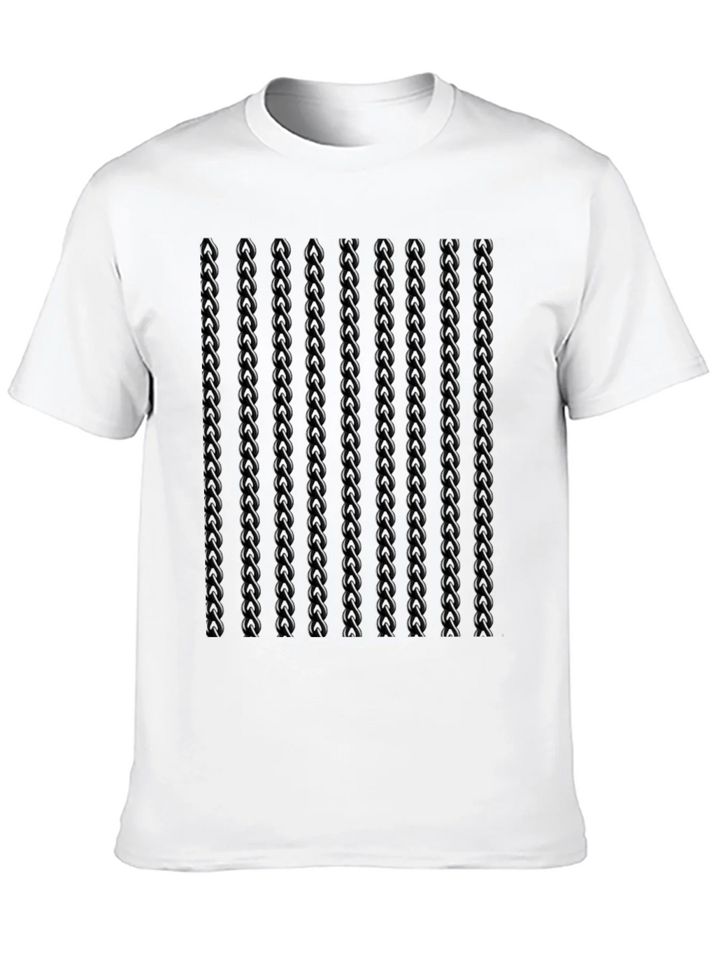Mens Black Twisted Chain Link Pattern T-Shirt product image 9