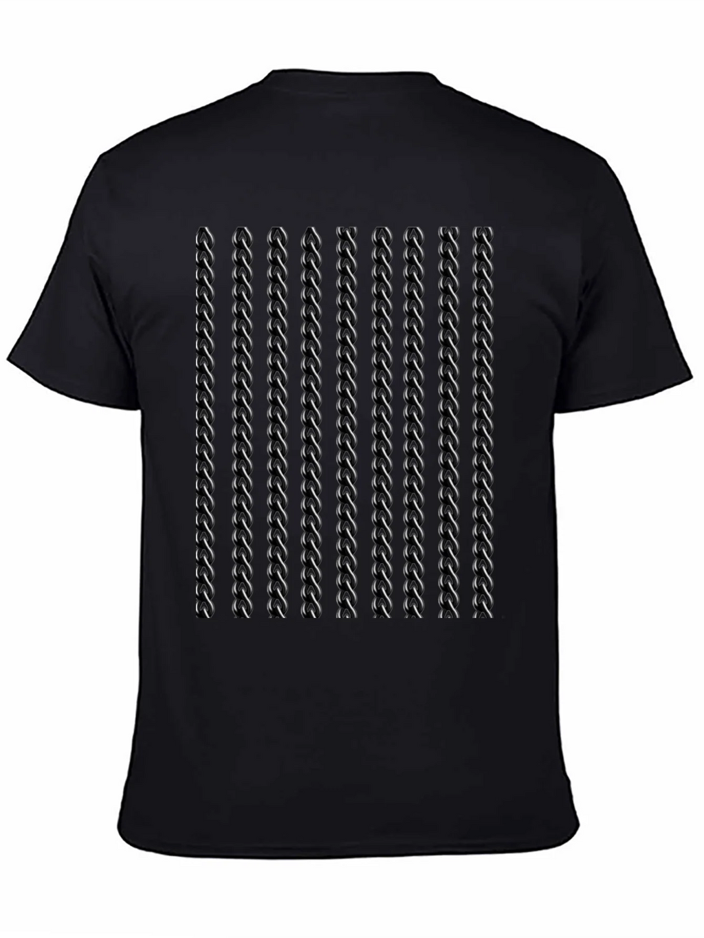 Mens Black Twisted Chain Link Pattern T-Shirt product image 4