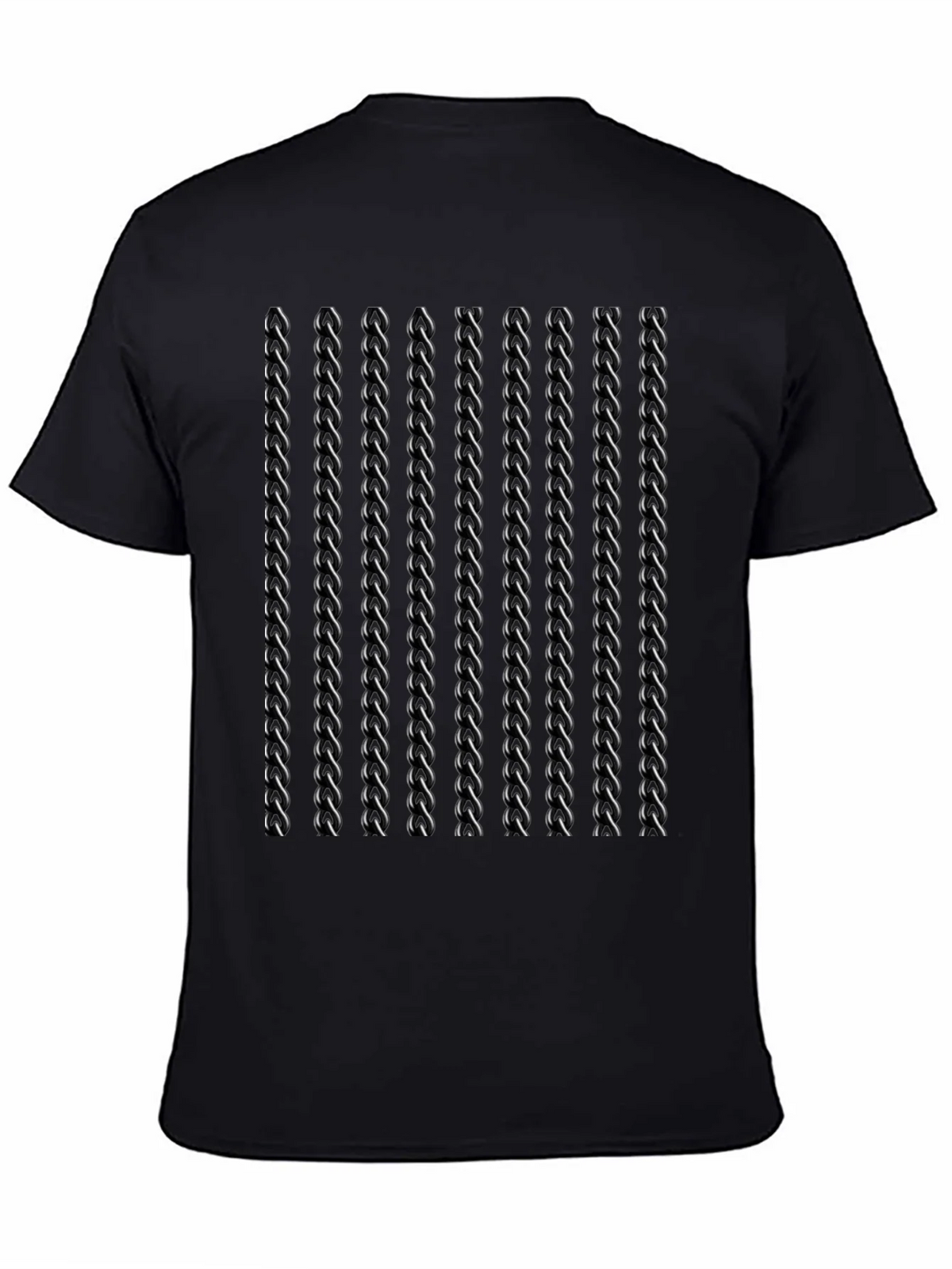 Mens Black Twisted Chain Link Pattern T-Shirt product image 4