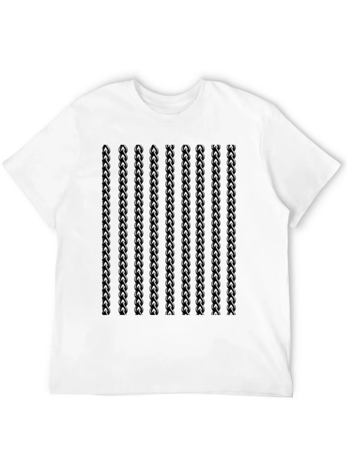 Mens Black Twisted Chain Link Pattern T-Shirt product image 11