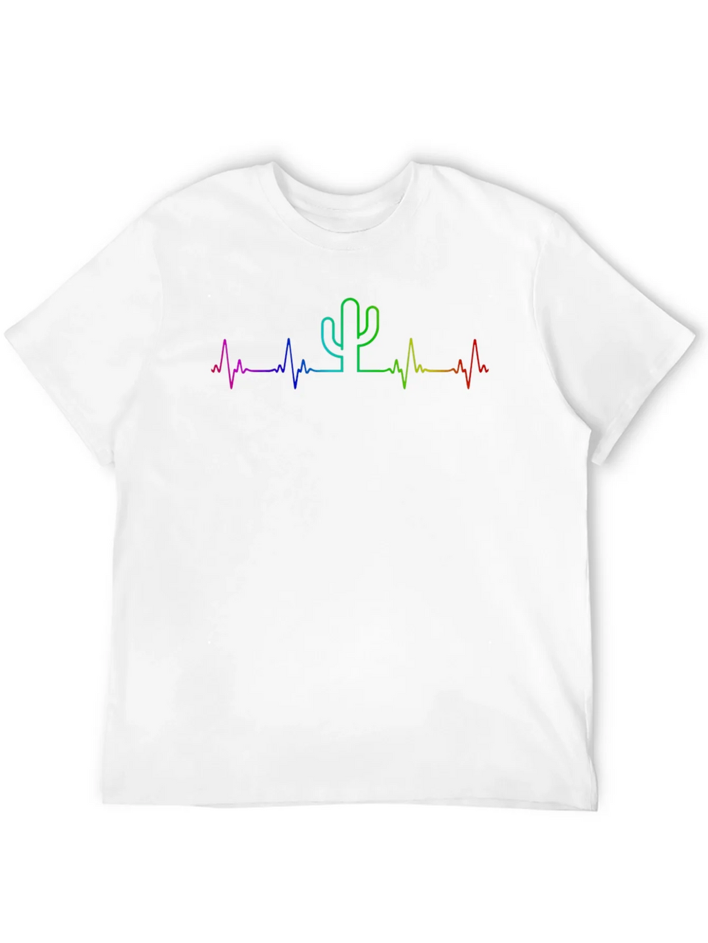 Rainbow Cactus Heartbeat Tee - Unisex product image 11