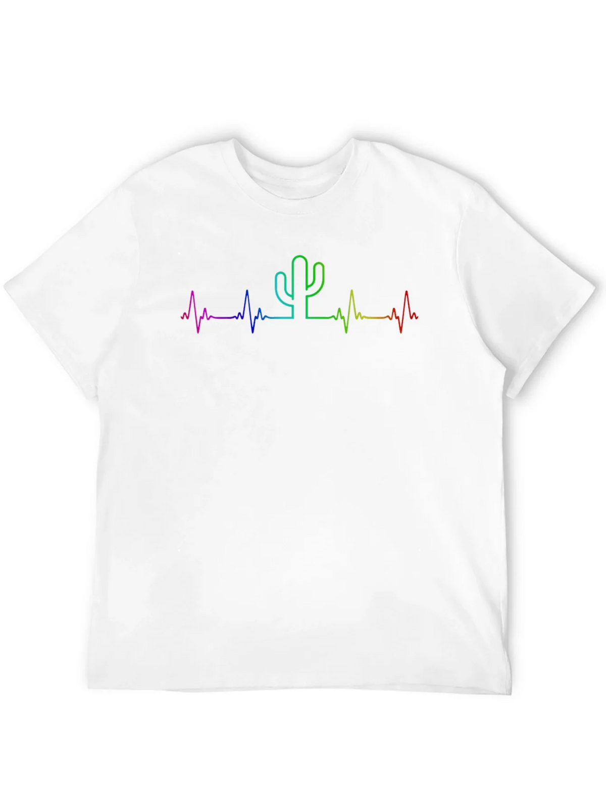 Rainbow Cactus Heartbeat Tee - Unisex product image 11