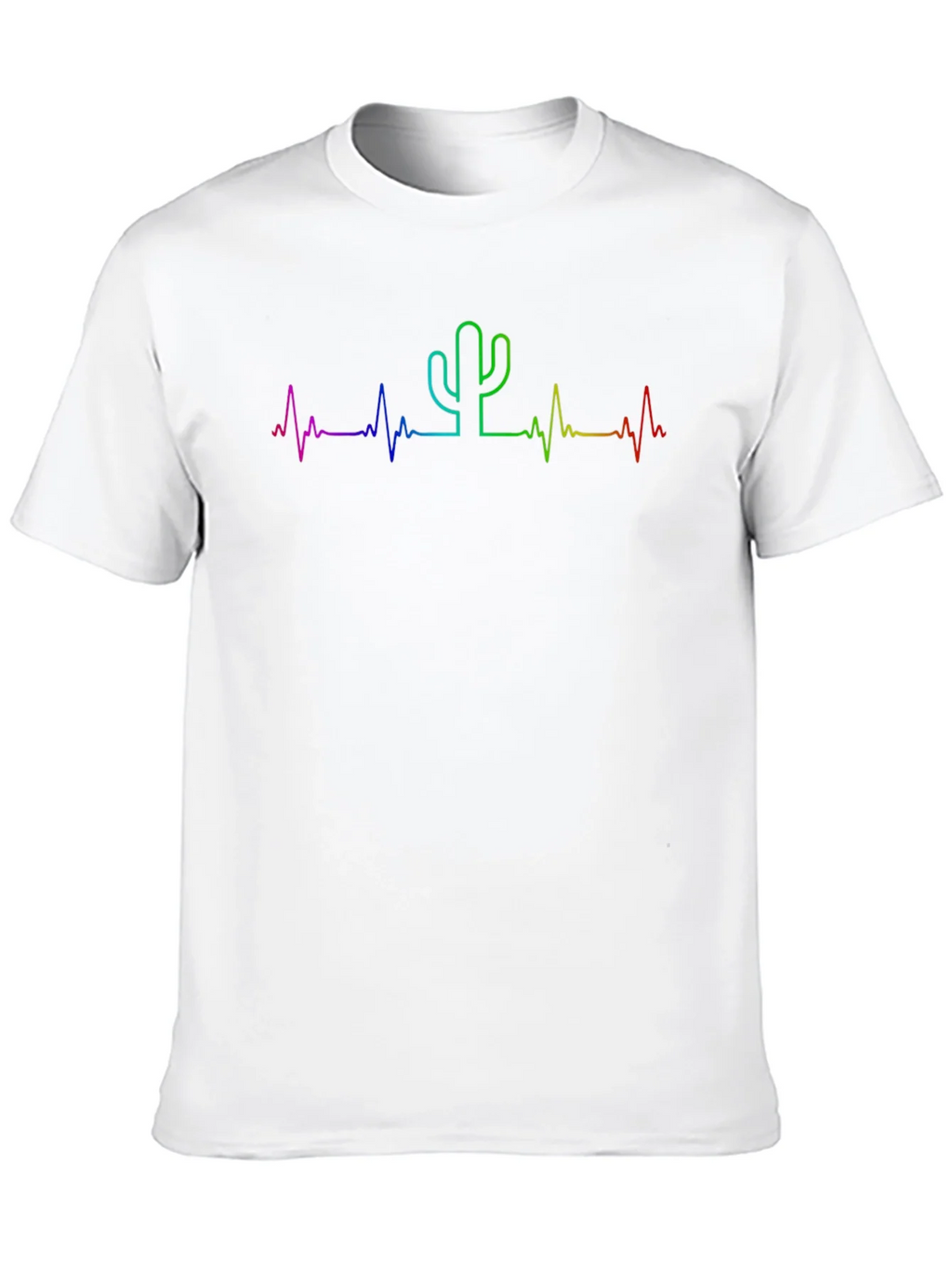 Rainbow Cactus Heartbeat Tee - Unisex product image 9