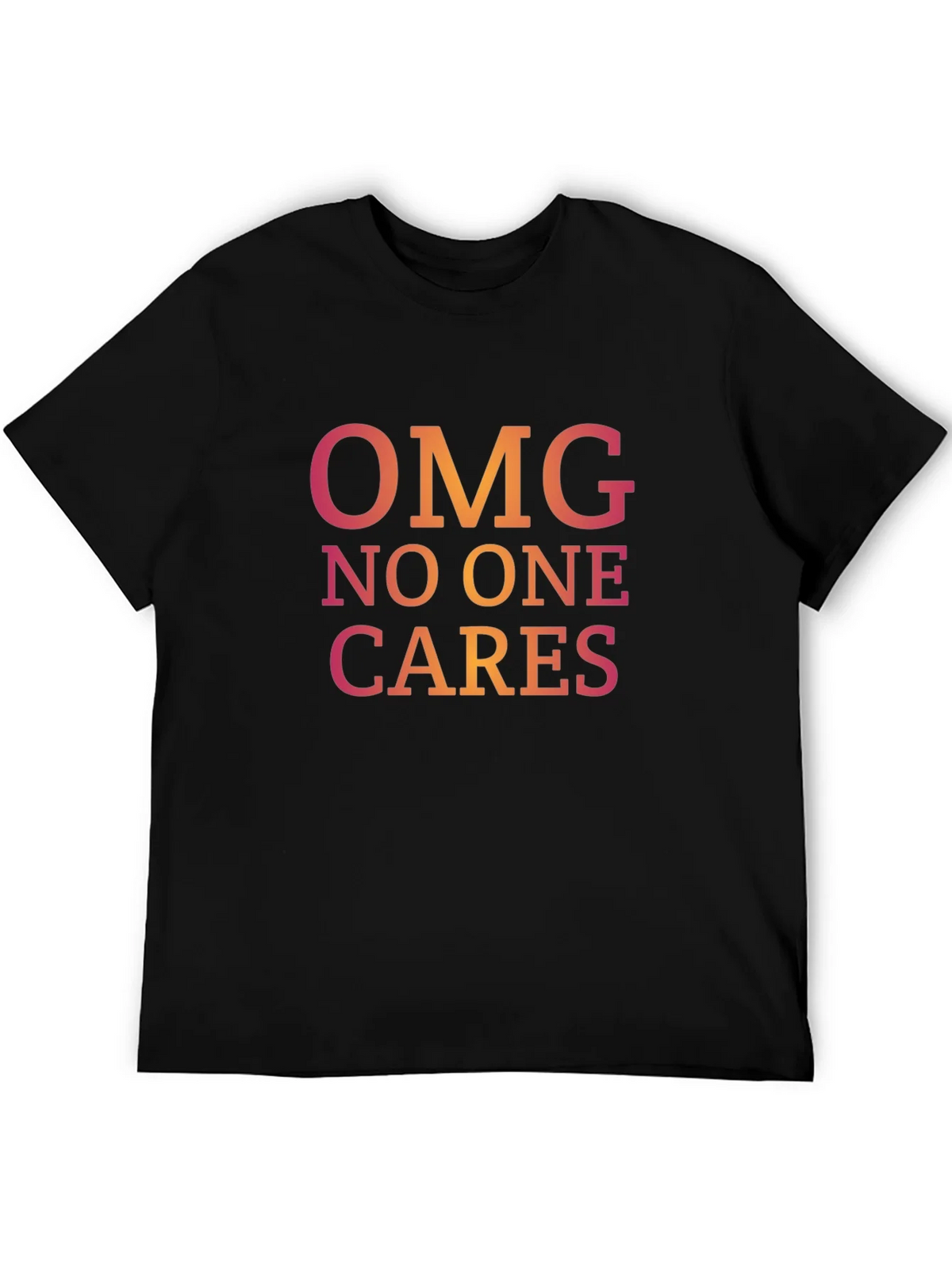 OMG No One Cares Graphic Tee - Casual Black T-Shirt product image 5