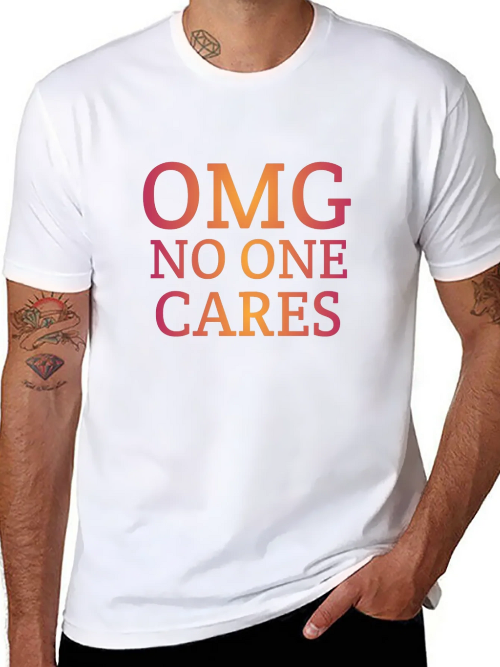 OMG No One Cares Graphic Tee - Casual Black T-Shirt product image 7