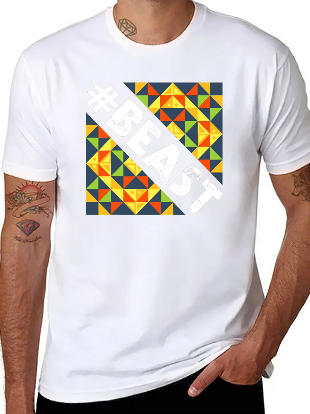 Beast Graphic Tee - Bold Geometric Design product image 7