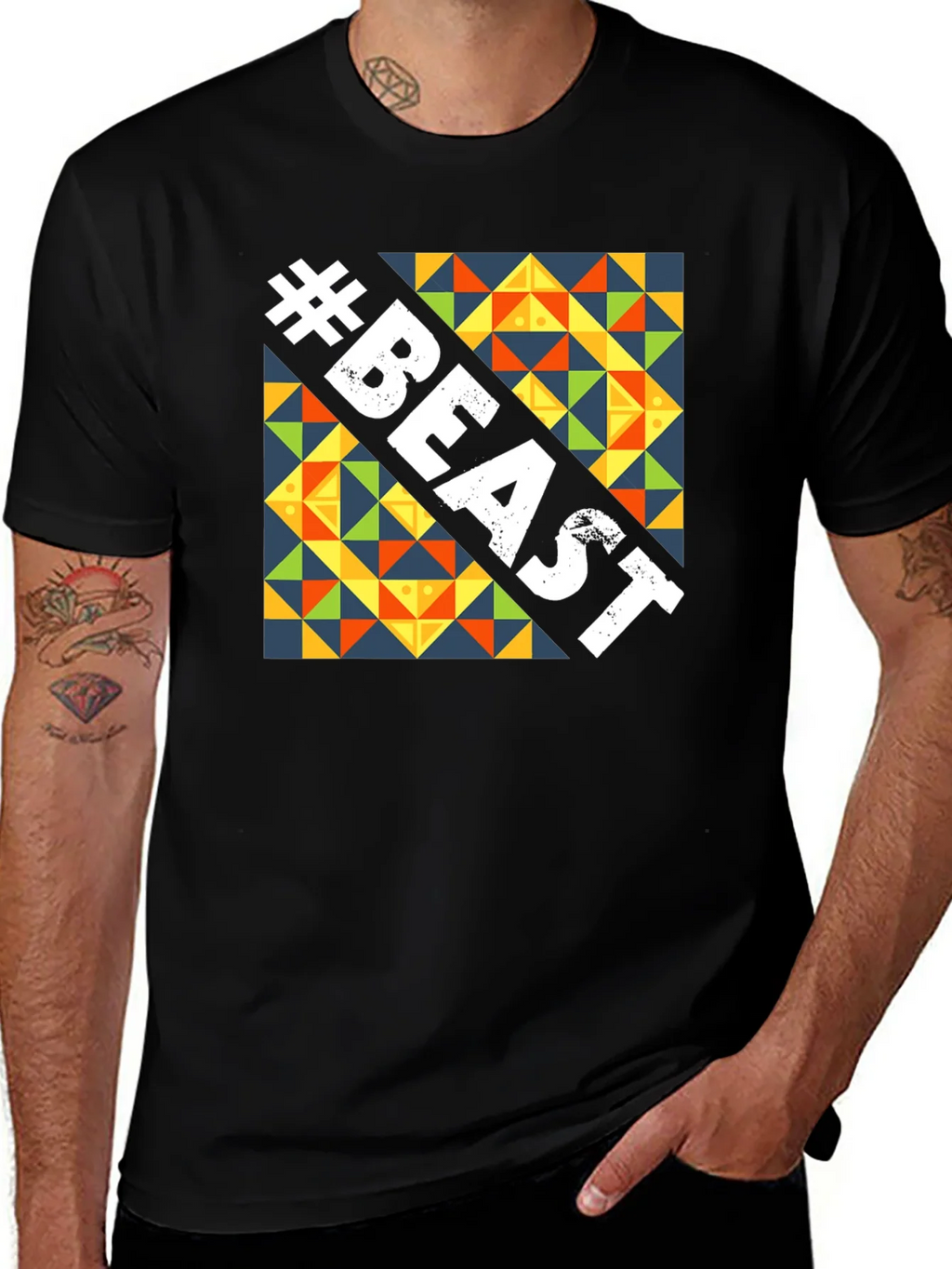 Beast Graphic Tee - Bold Geometric Design product image 1