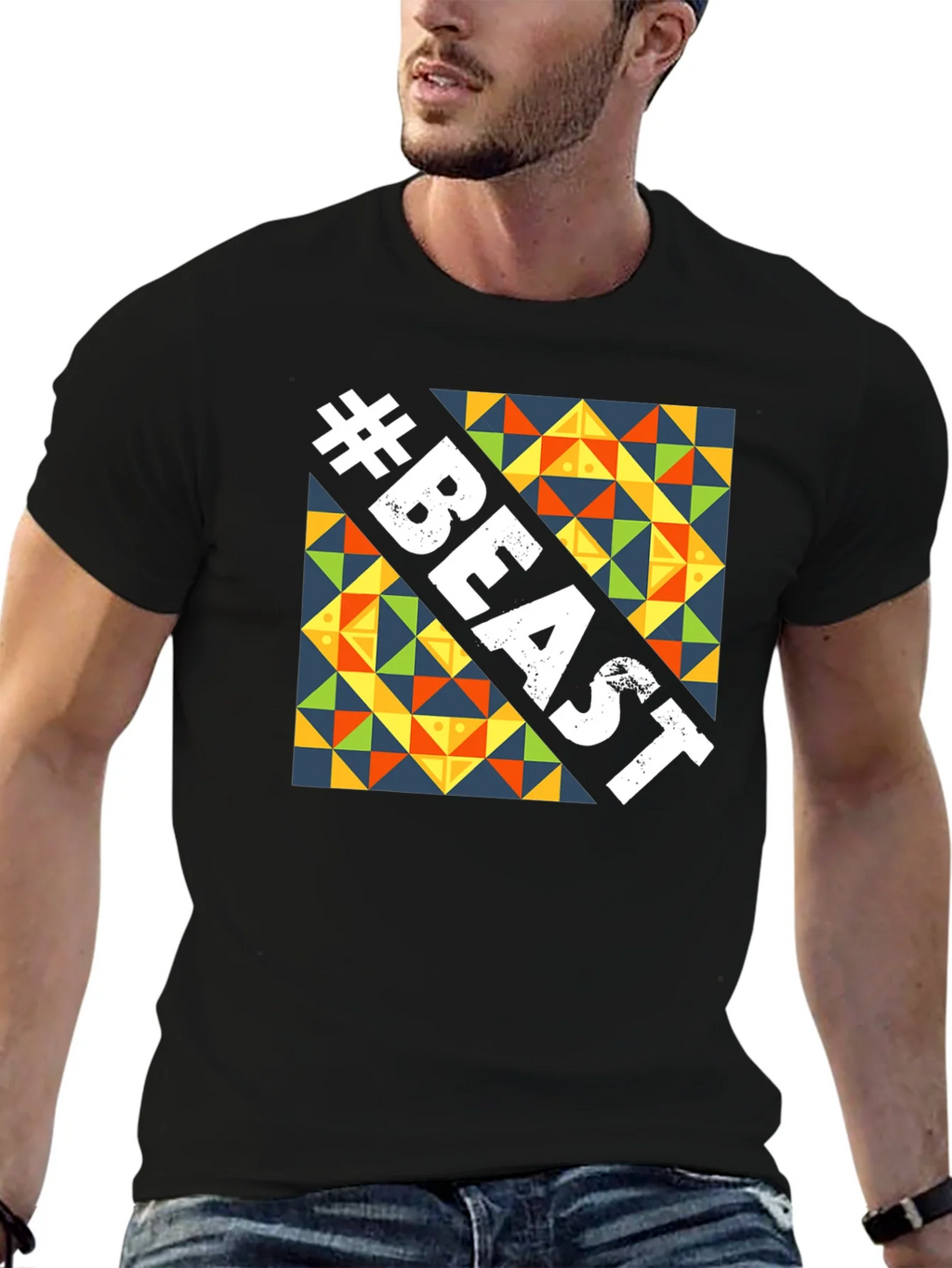 Beast Graphic Tee - Bold Geometric Design product image 6