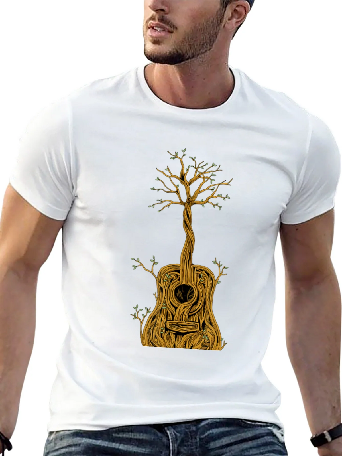 Guitar Tree Graphic Tee - Nature Inspired Music Lover Shirt product image 8
