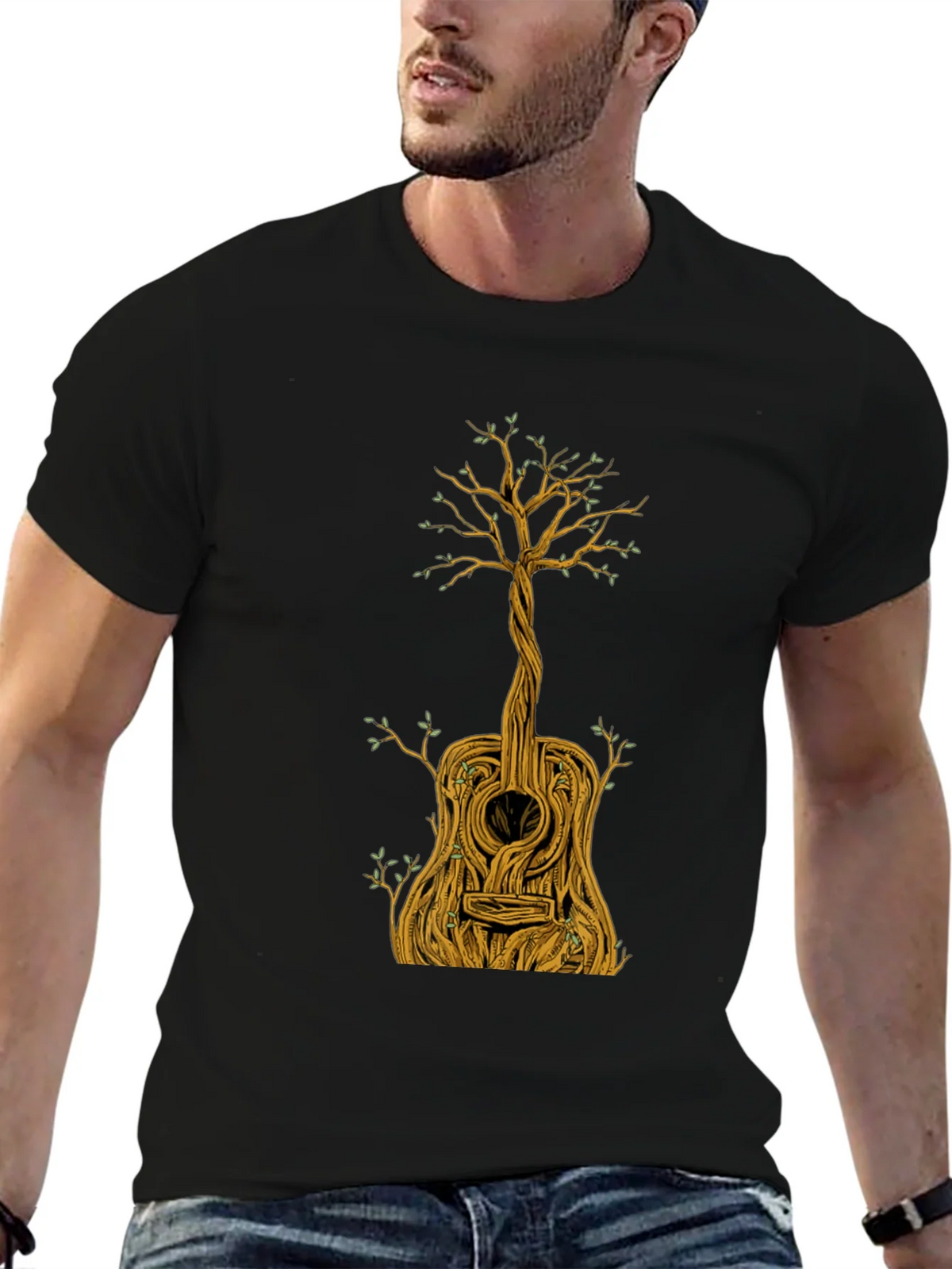 Guitar Tree Graphic Tee - Nature Inspired Music Lover Shirt product image 5