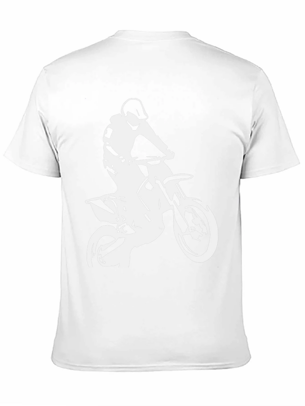 Black T-Shirt with White Motocross Rider Design product image 10