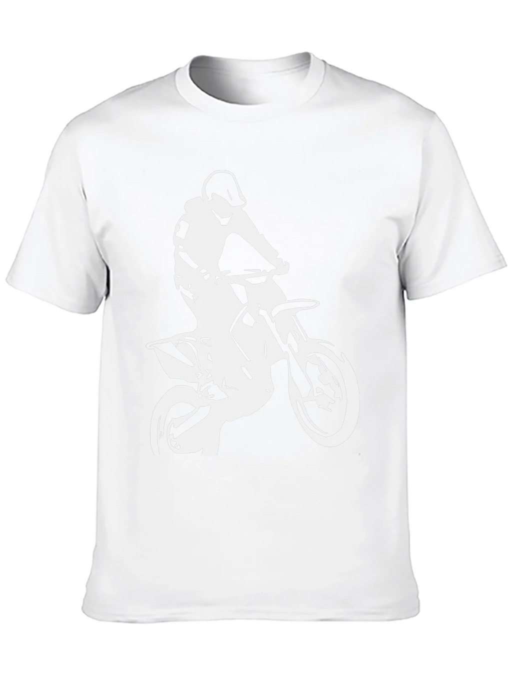 Black T-Shirt with White Motocross Rider Design product image 9