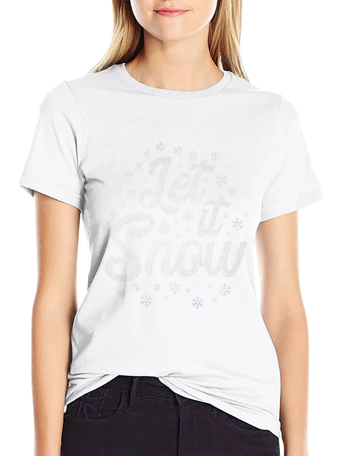 Let it Snow Graphic Tee - Black Winter T-Shirt product image 8