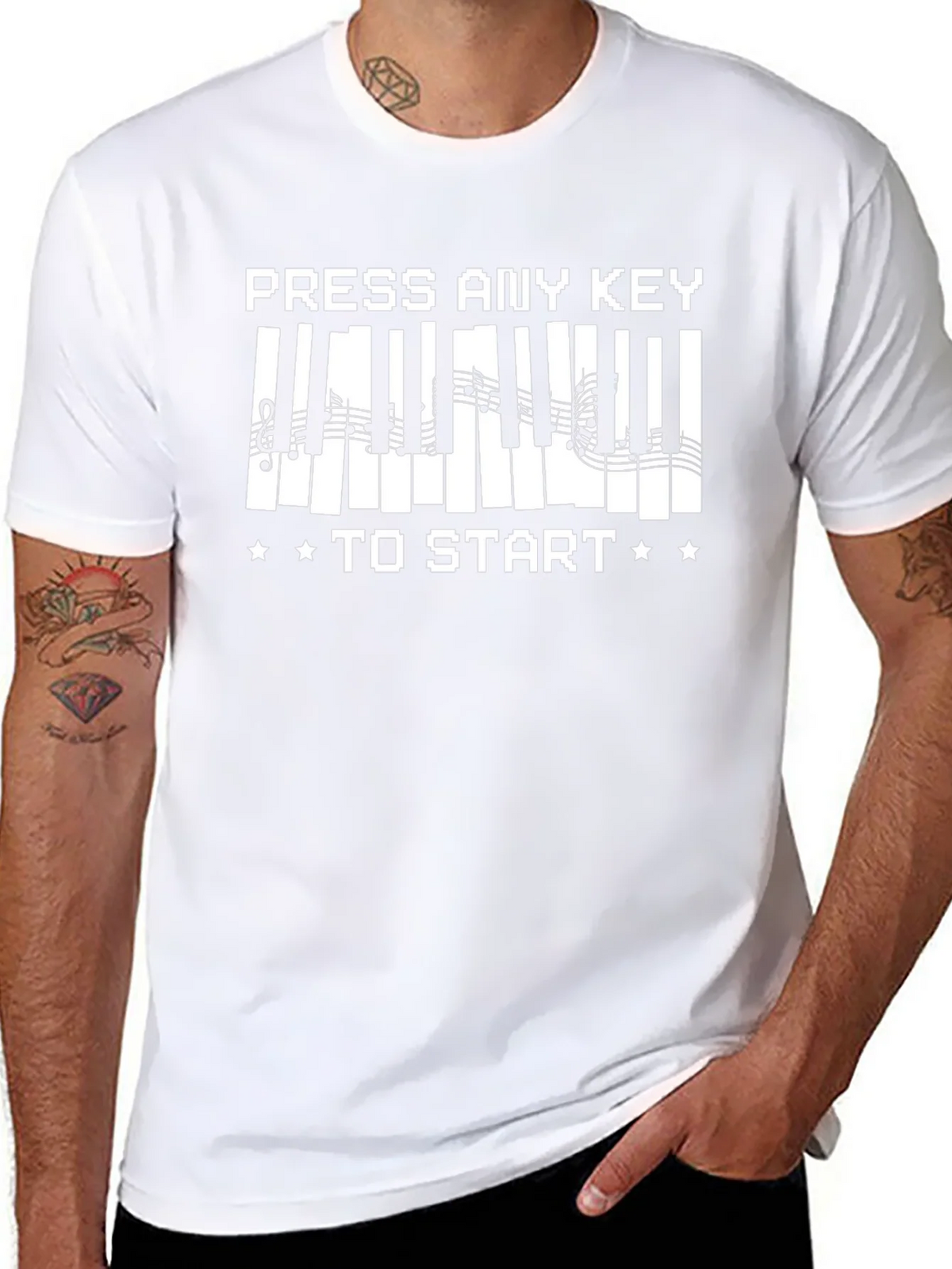 Press Any Key to Start Piano T-Shirt product image 4