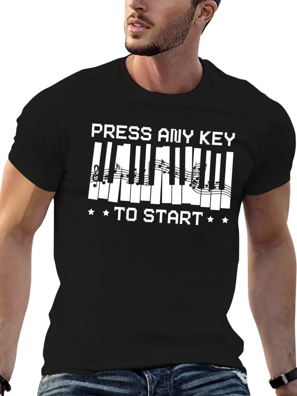 Press Any Key to Start Piano T-Shirt product image 3