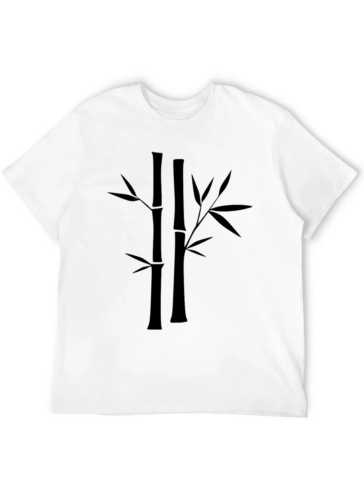 Bamboo Print Black T-Shirt - Casual Style product image 11