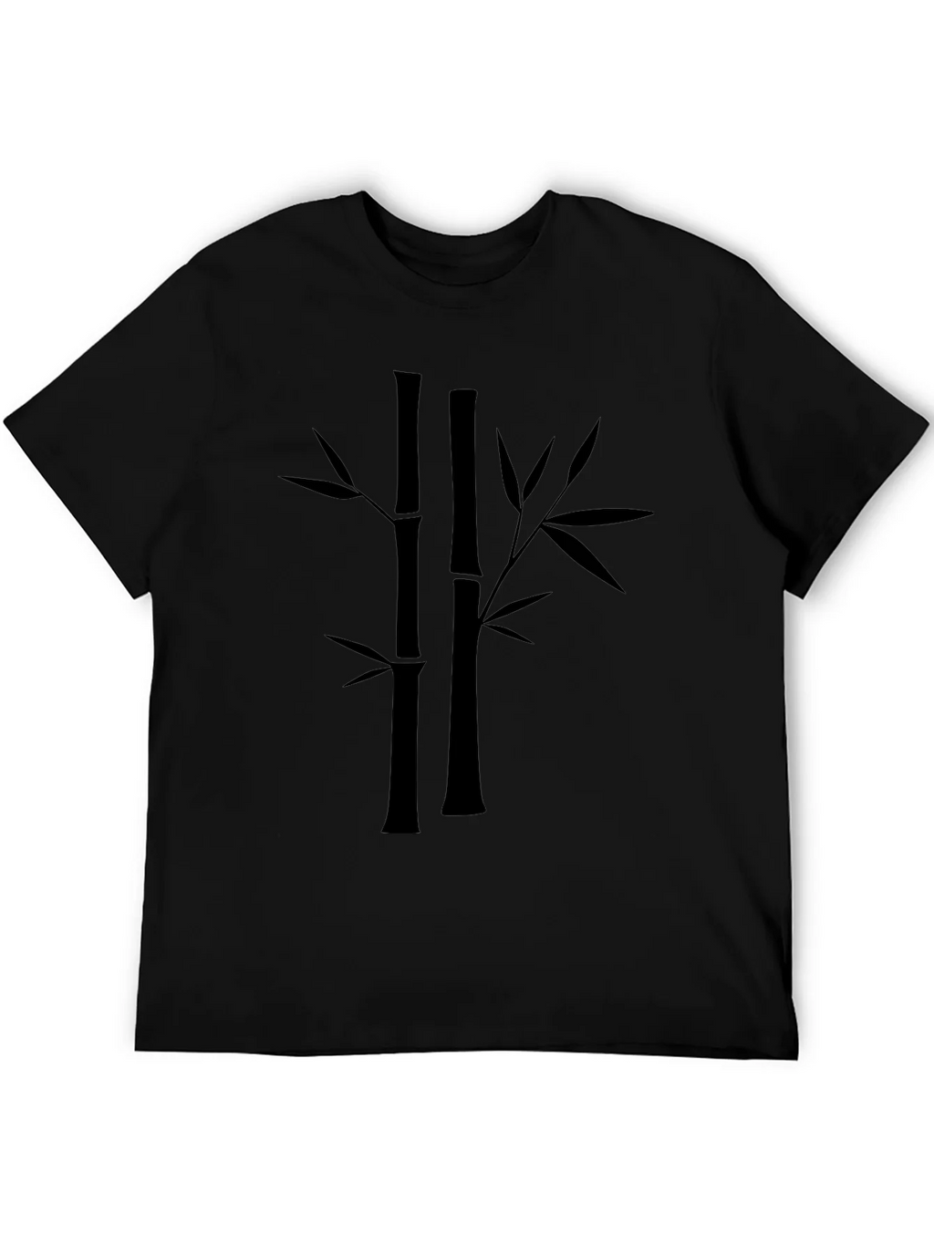 Bamboo Print Black T-Shirt - Casual Style product image 5