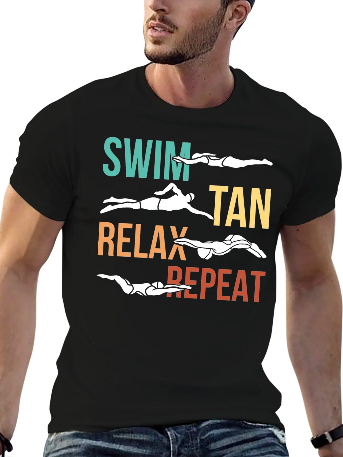 Swim Tan Relax Repeat T-Shirt product image 6