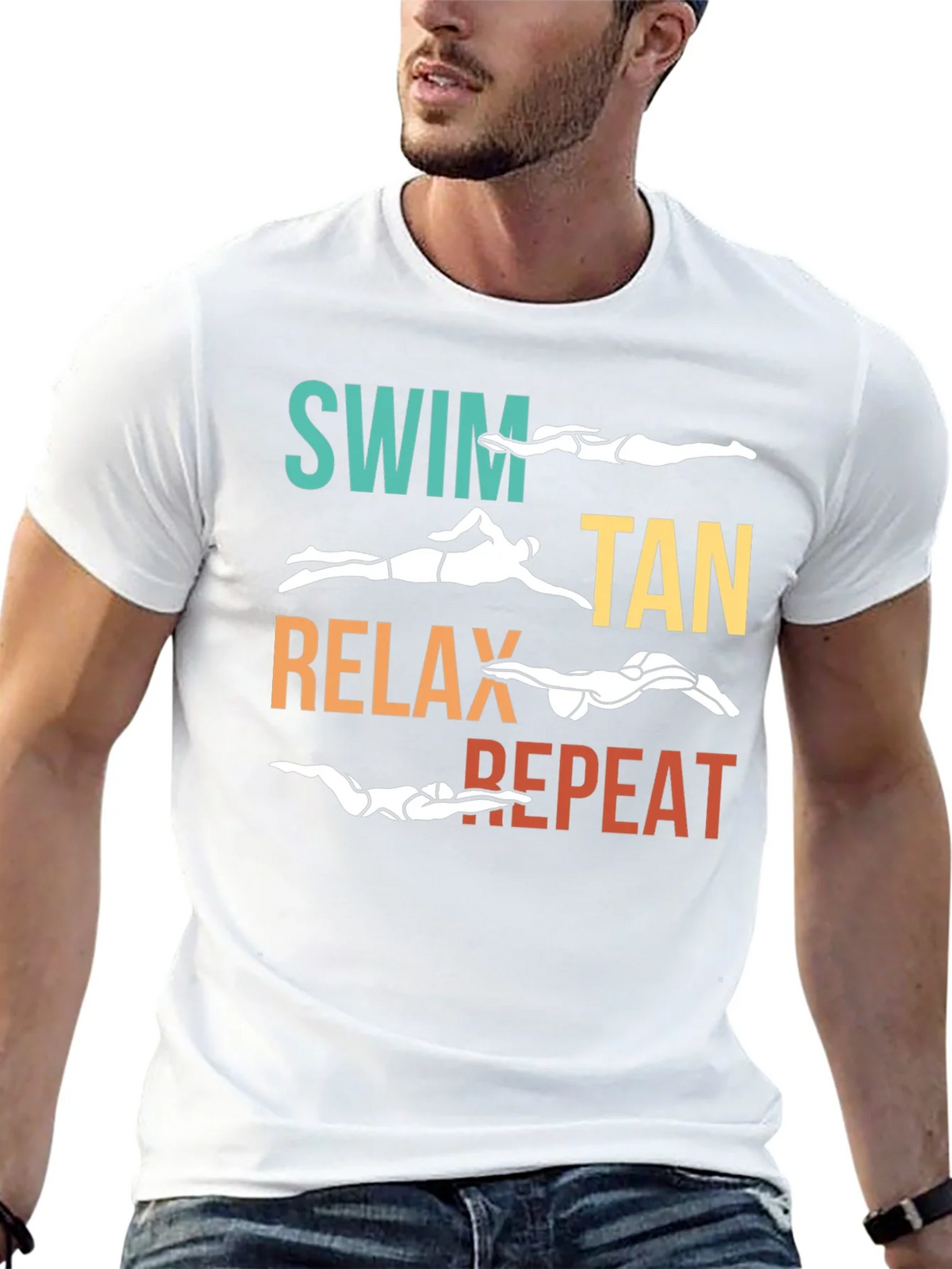 Swim Tan Relax Repeat T-Shirt product image 12