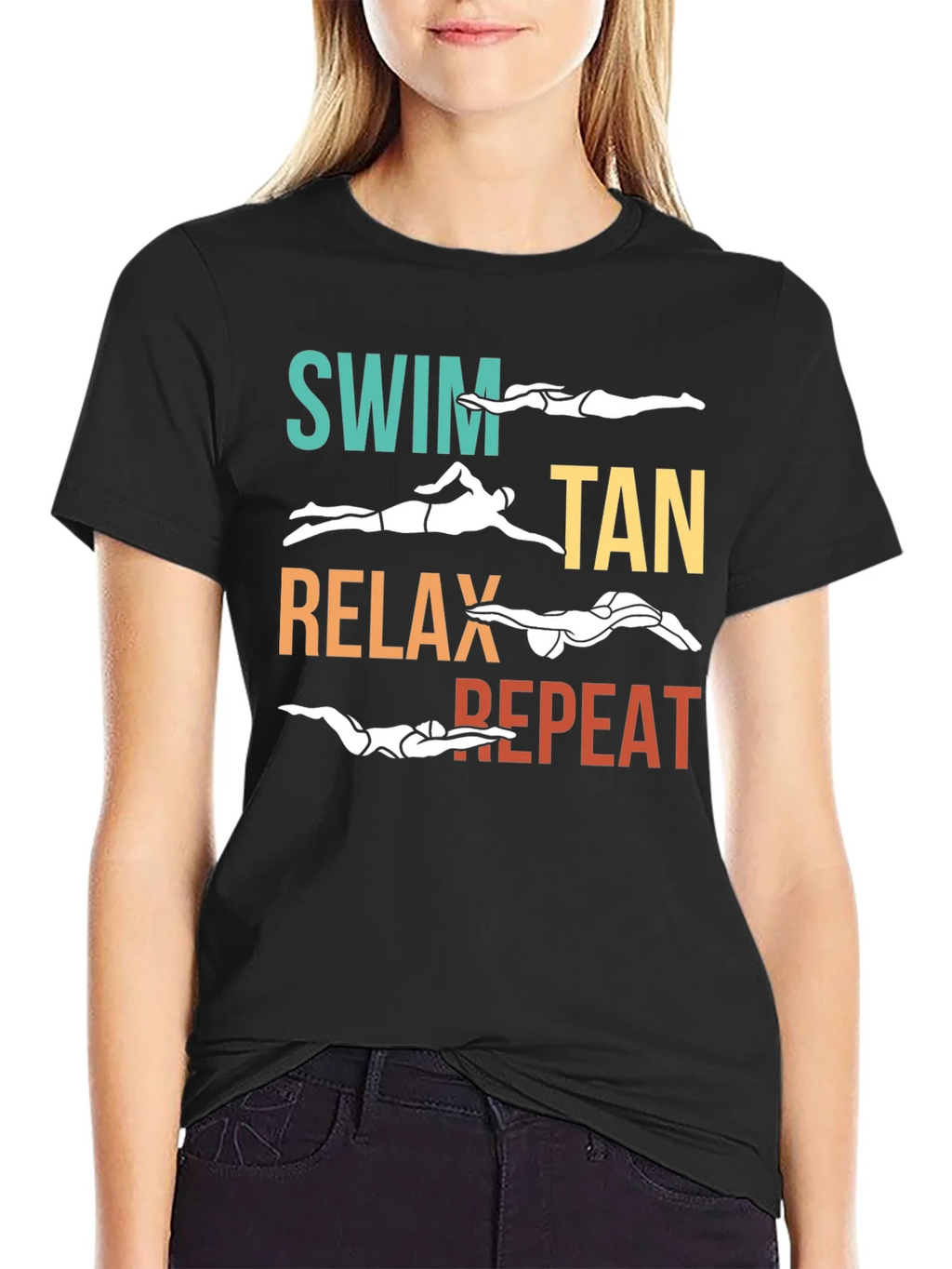 Swim Tan Relax Repeat T-Shirt product image 2