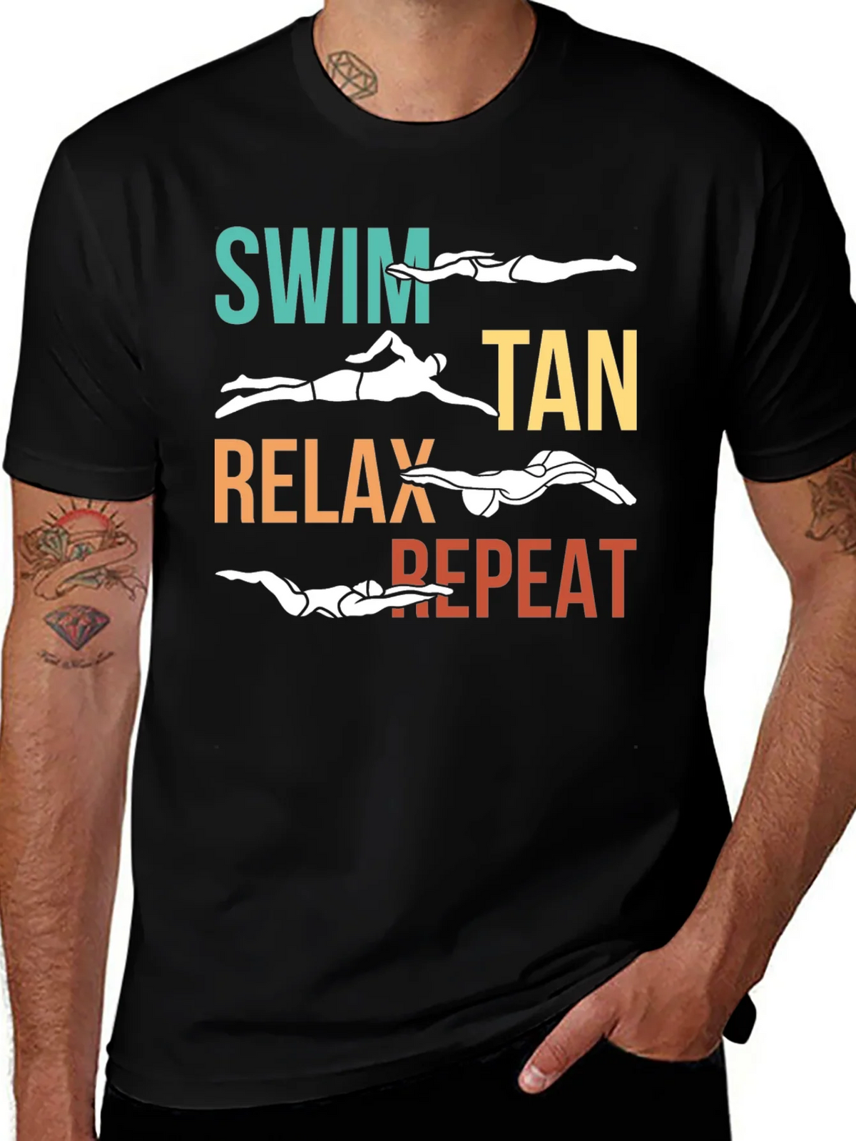 Swim Tan Relax Repeat T-Shirt product image 1