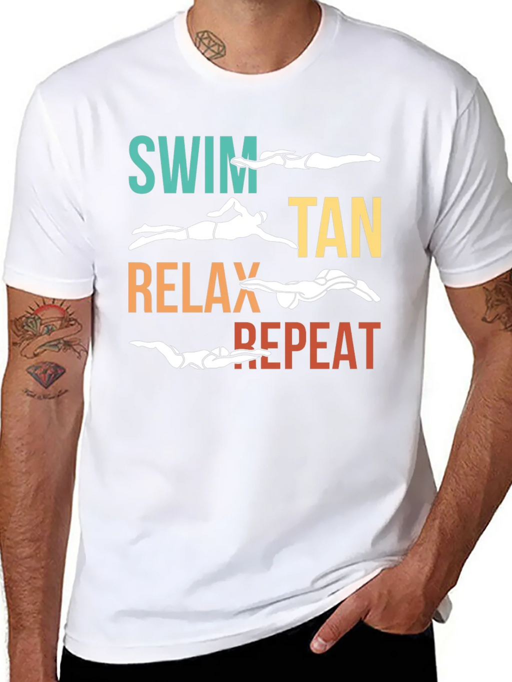 Swim Tan Relax Repeat T-Shirt product image 7