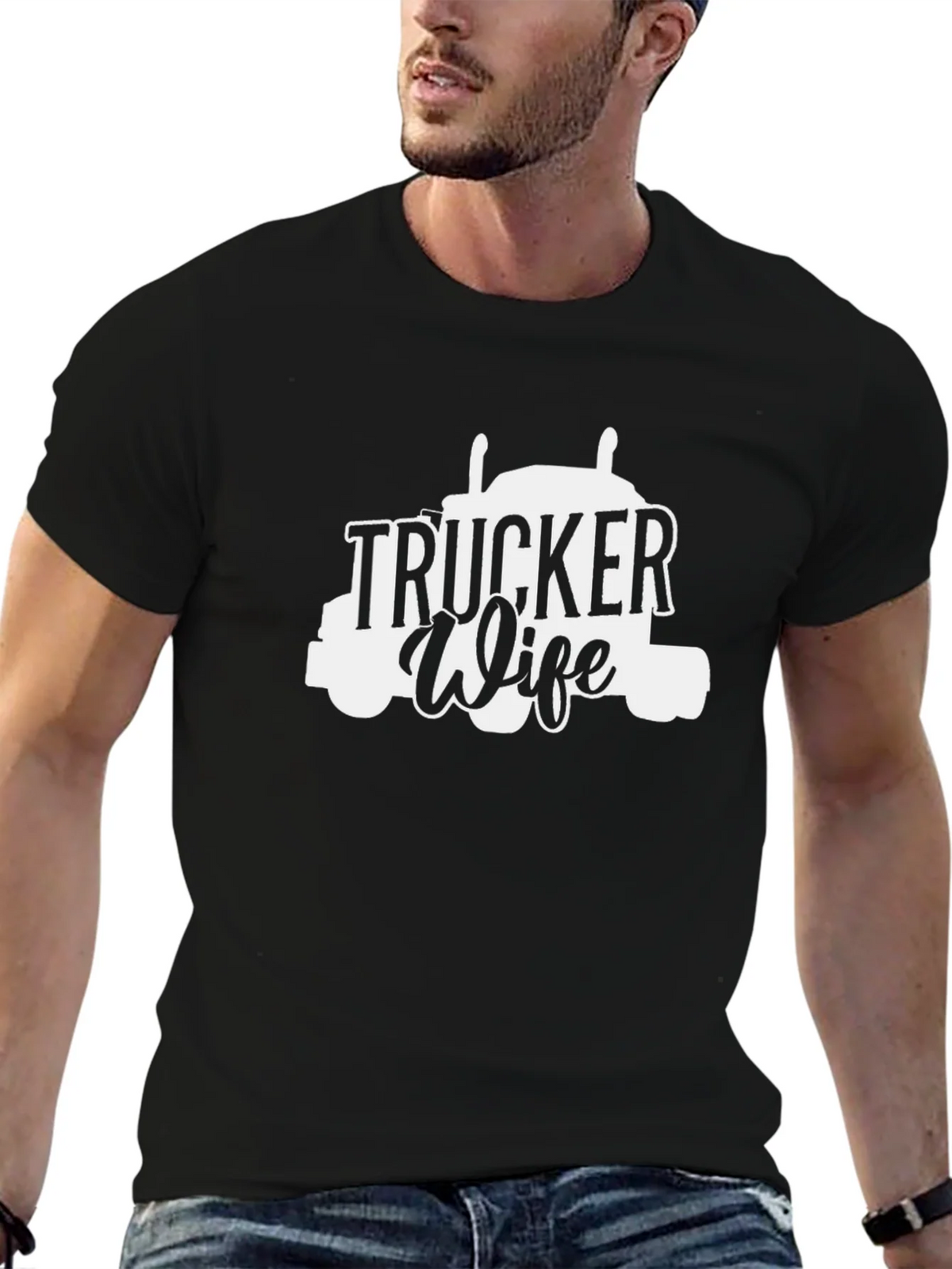 Trucker Wife Graphic T-Shirt - Black product image 6
