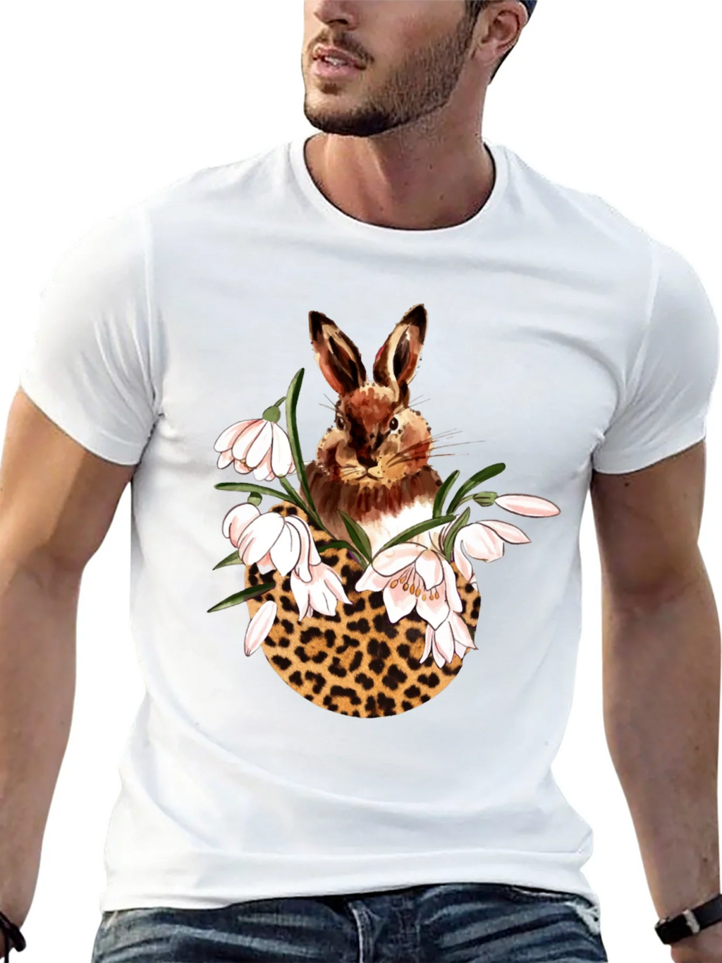 Rabbit Leopard Floral T-Shirt product image 8