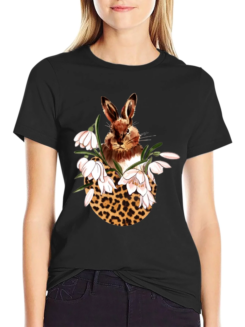 Rabbit Leopard Floral T-Shirt product image 2