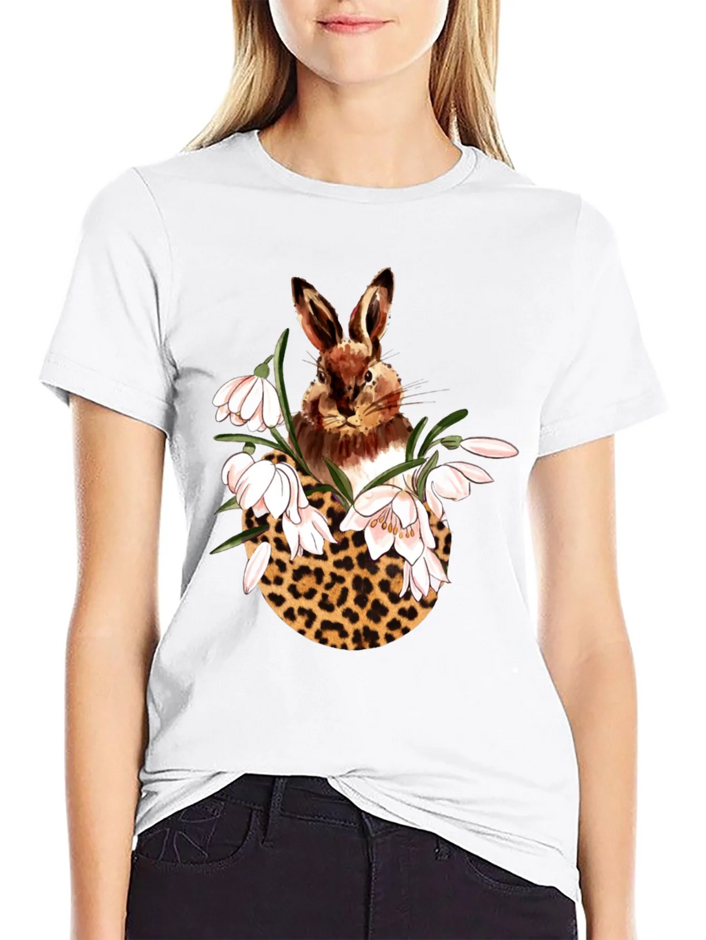 Rabbit Leopard Floral T-Shirt product image 5