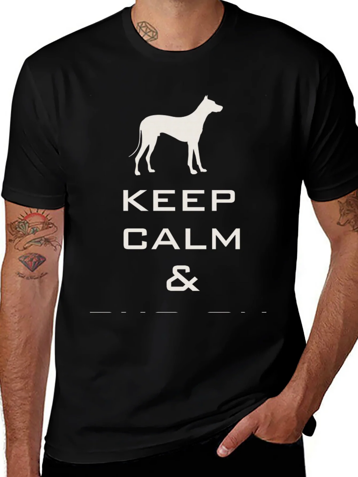 Keep Calm Dog T-Shirt - Black Graphic Tee product image 1