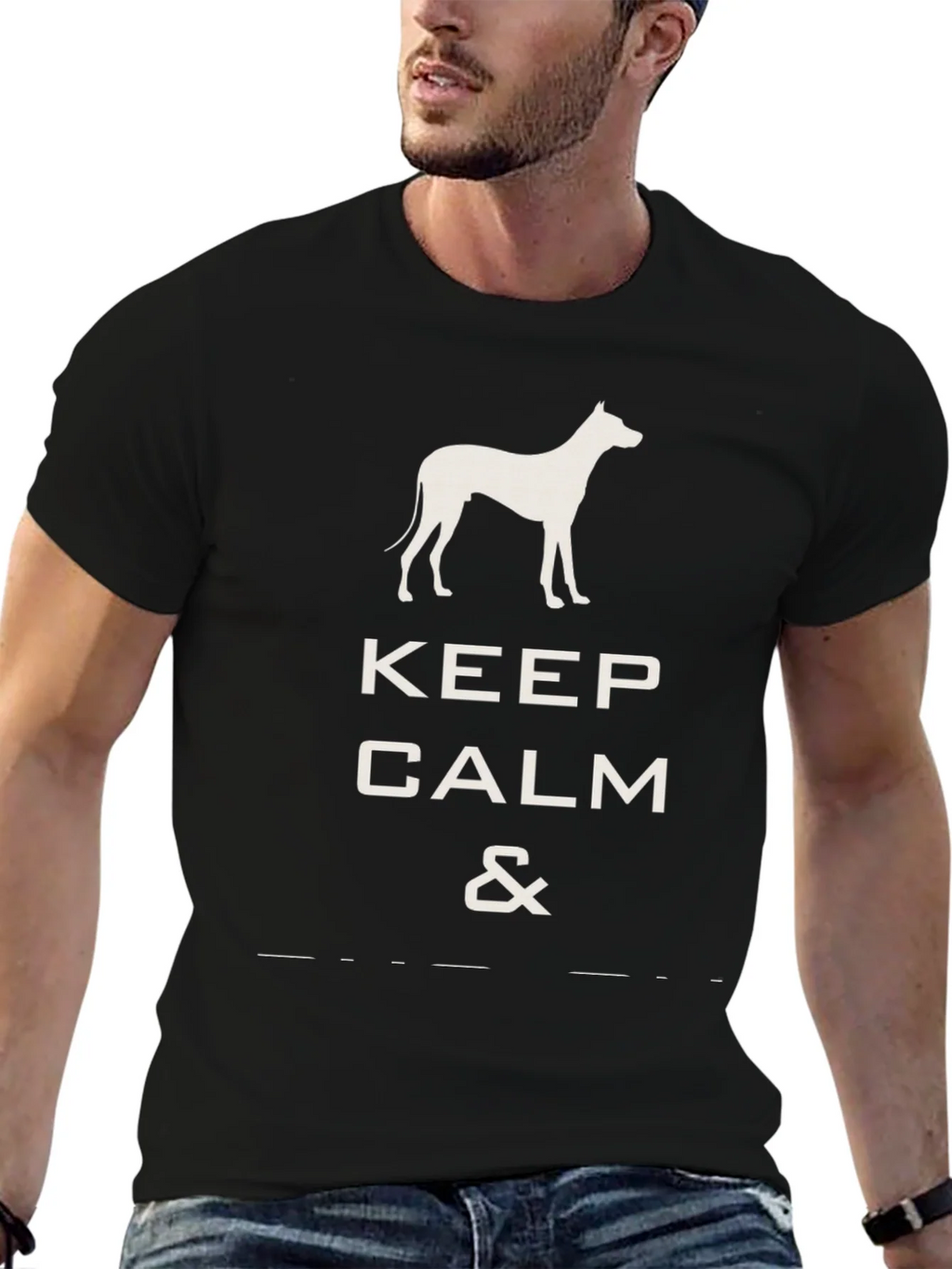 Keep Calm Dog T-Shirt - Black Graphic Tee product image 6
