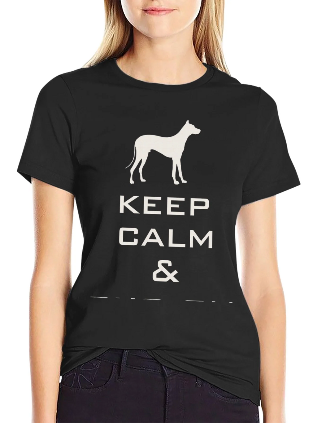 Keep Calm Dog T-Shirt - Black Graphic Tee product image 2