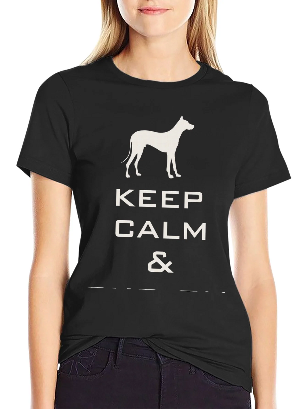 Keep Calm Dog T-Shirt - Black Graphic Tee product image 2