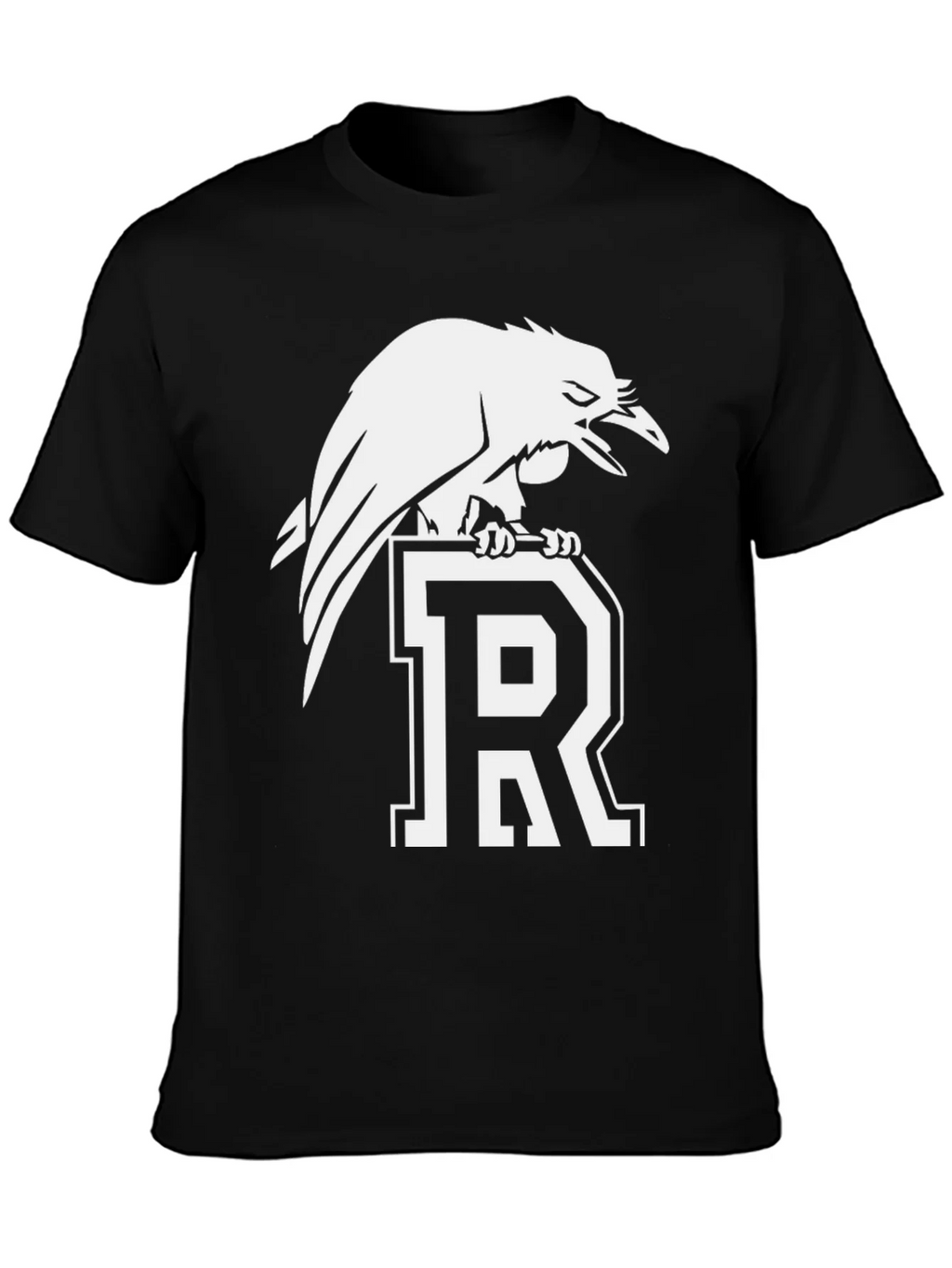 Raven Perched on Letter R Graphic Tee - Black product image 3