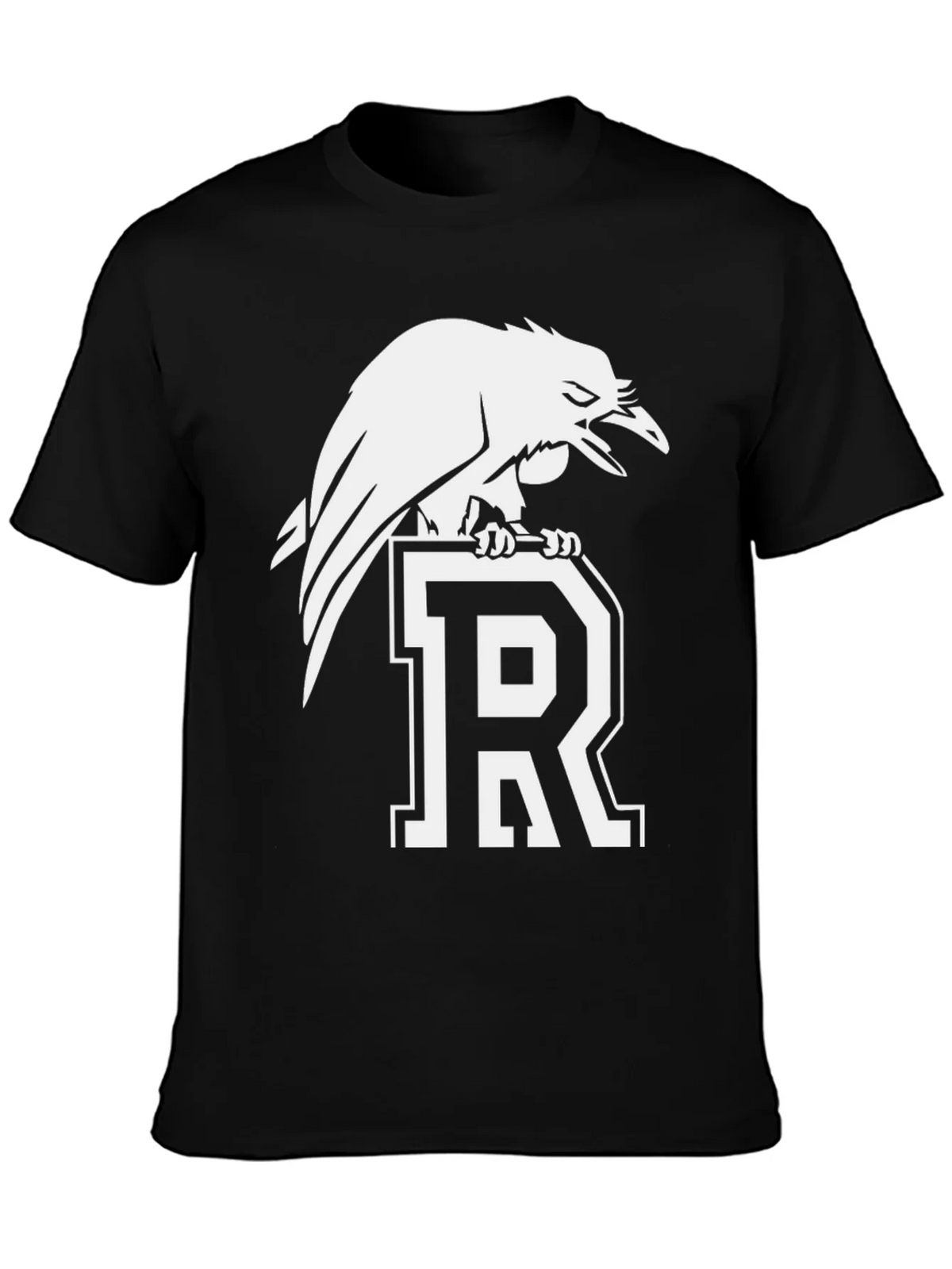 Raven Perched on Letter R Graphic Tee - Black product image 3