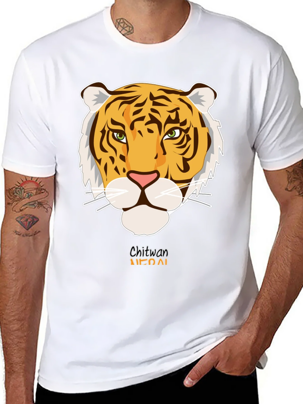 Chitwan Nepal Tiger Graphic Tee - Black product image 6