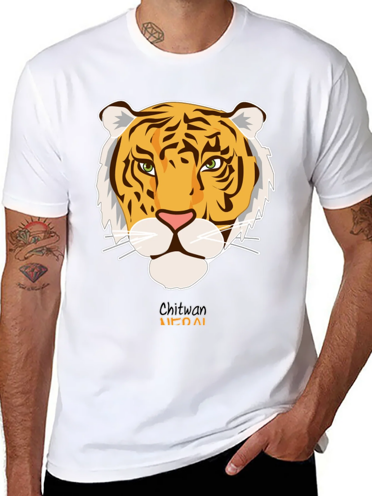 Chitwan Nepal Tiger Graphic Tee - Black product image 6