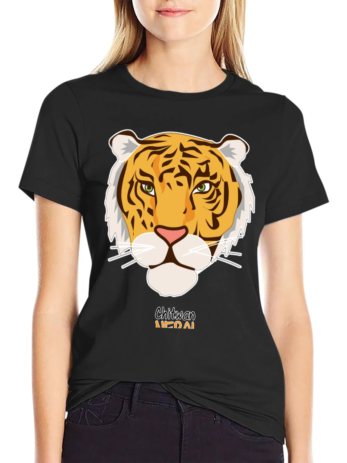 Chitwan Nepal Tiger Graphic Tee - Black product image 2