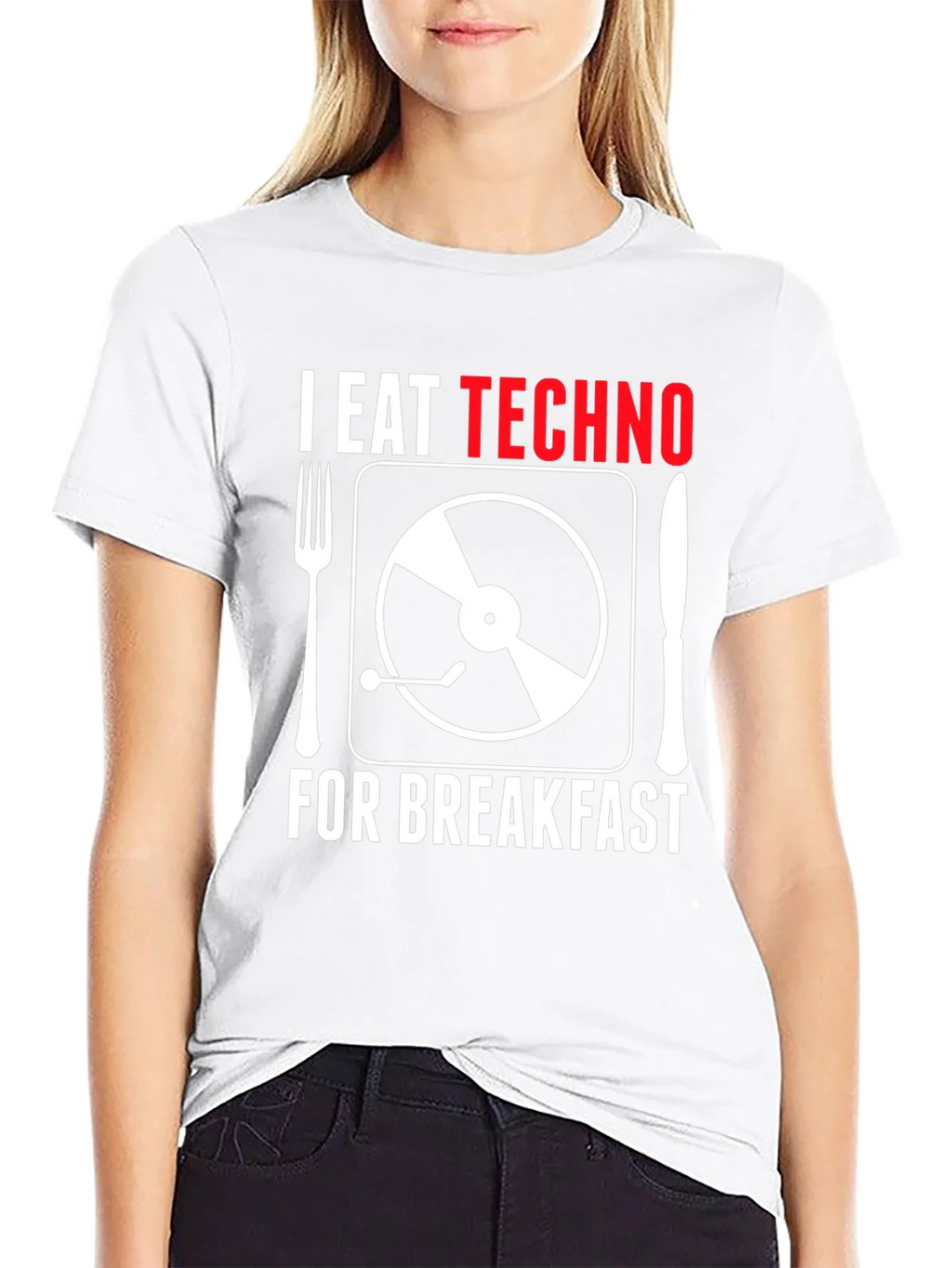 I Eat Techno For Breakfast T-Shirt - Music Lover Tee product image 8