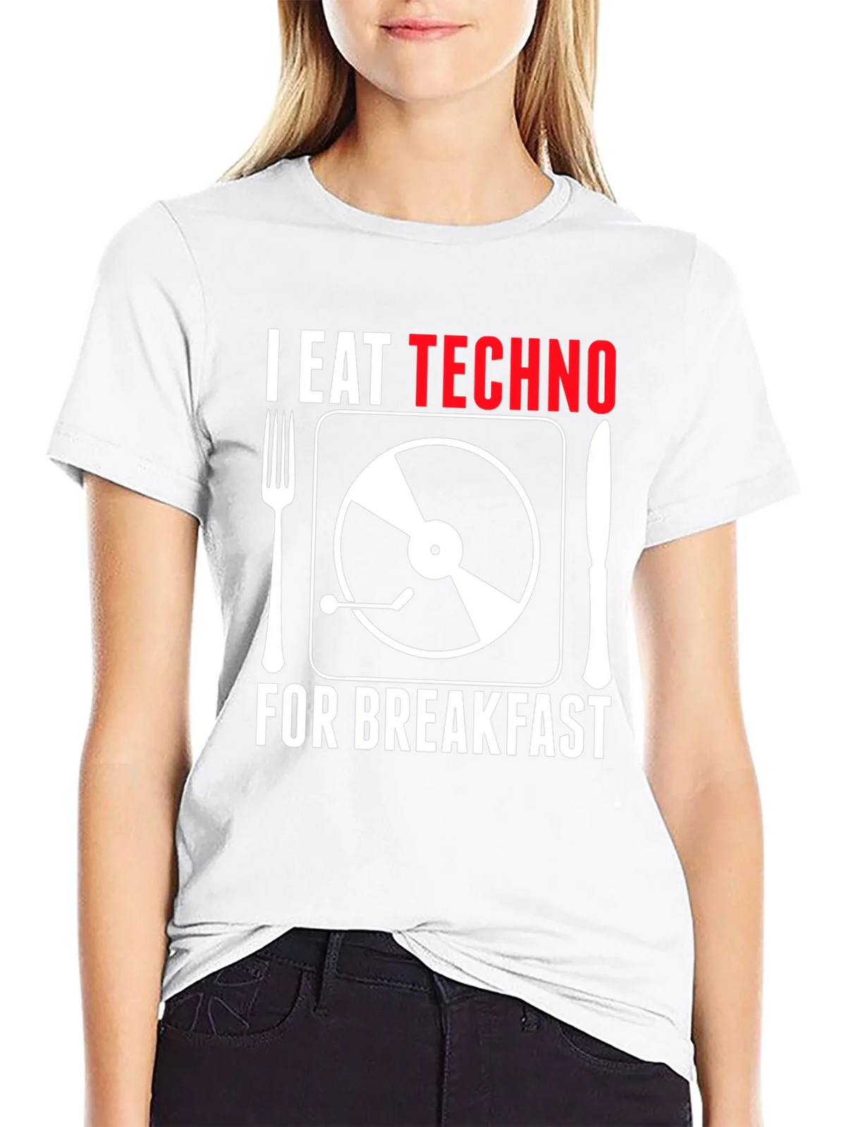 I Eat Techno For Breakfast T-Shirt - Music Lover Tee product image 8