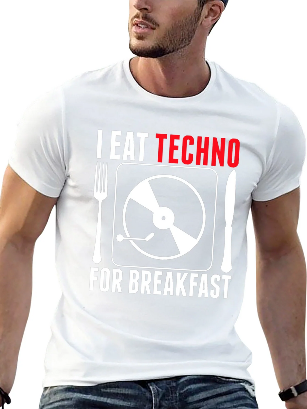 I Eat Techno For Breakfast T-Shirt - Music Lover Tee product image 12