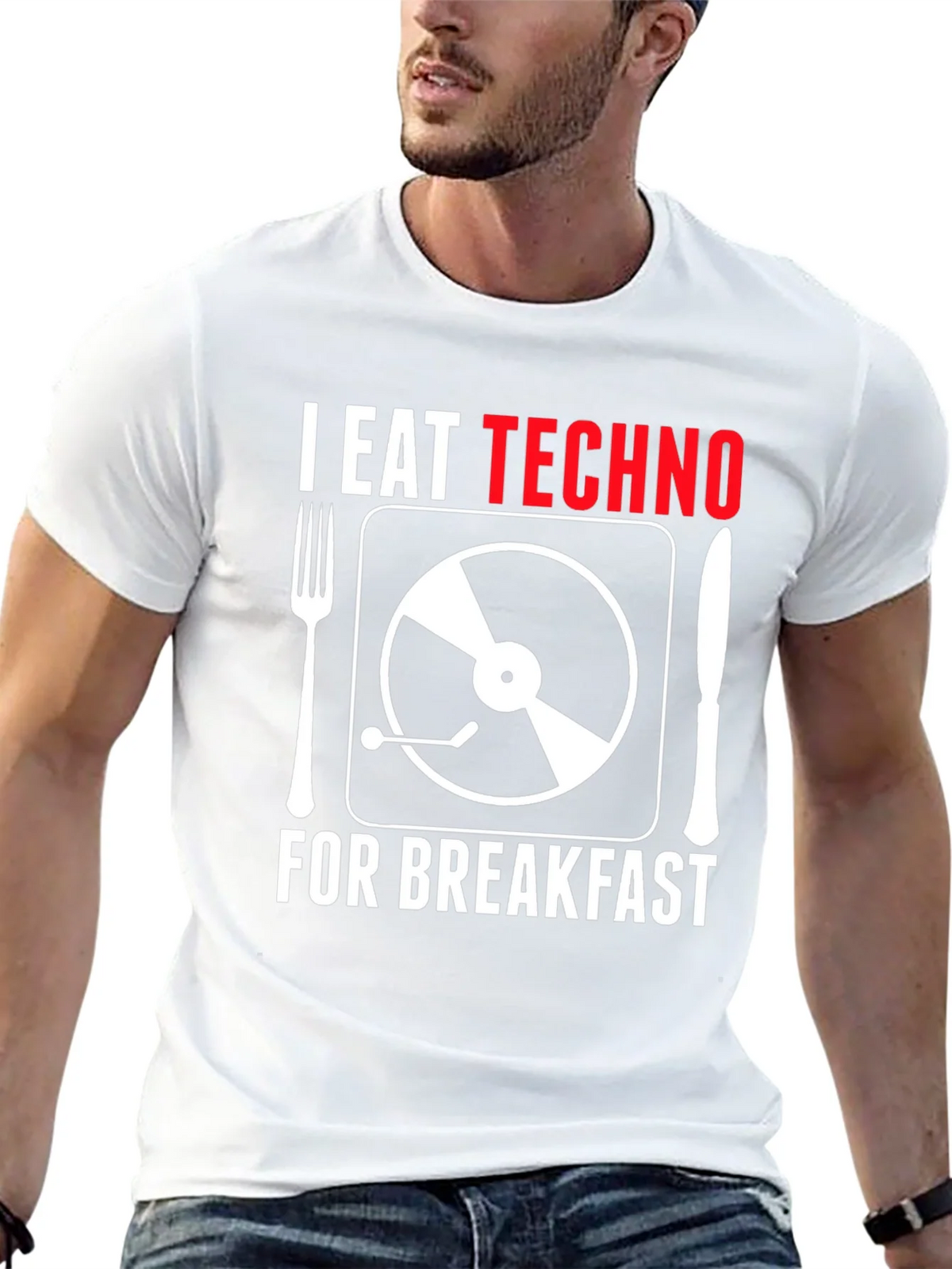 I Eat Techno For Breakfast T-Shirt - Music Lover Tee product image 12