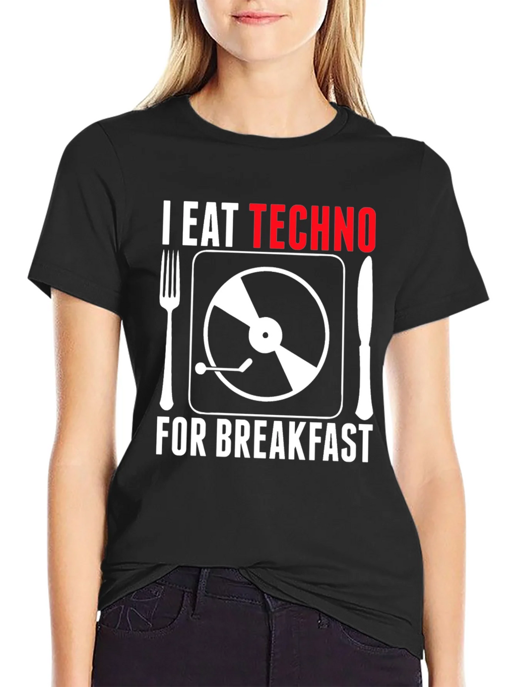 I Eat Techno For Breakfast T-Shirt - Music Lover Tee product image 2
