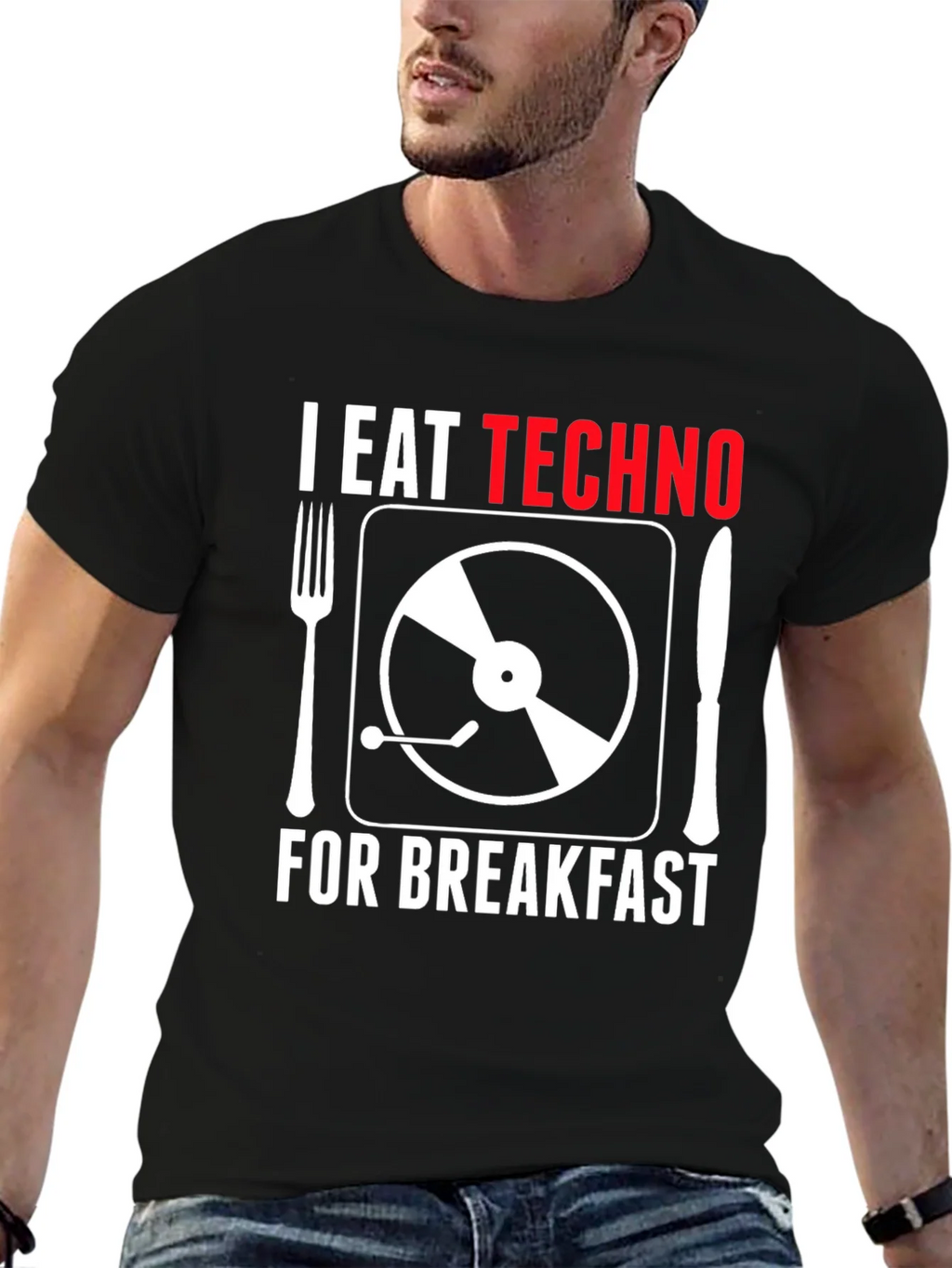 I Eat Techno For Breakfast T-Shirt - Music Lover Tee product image 6