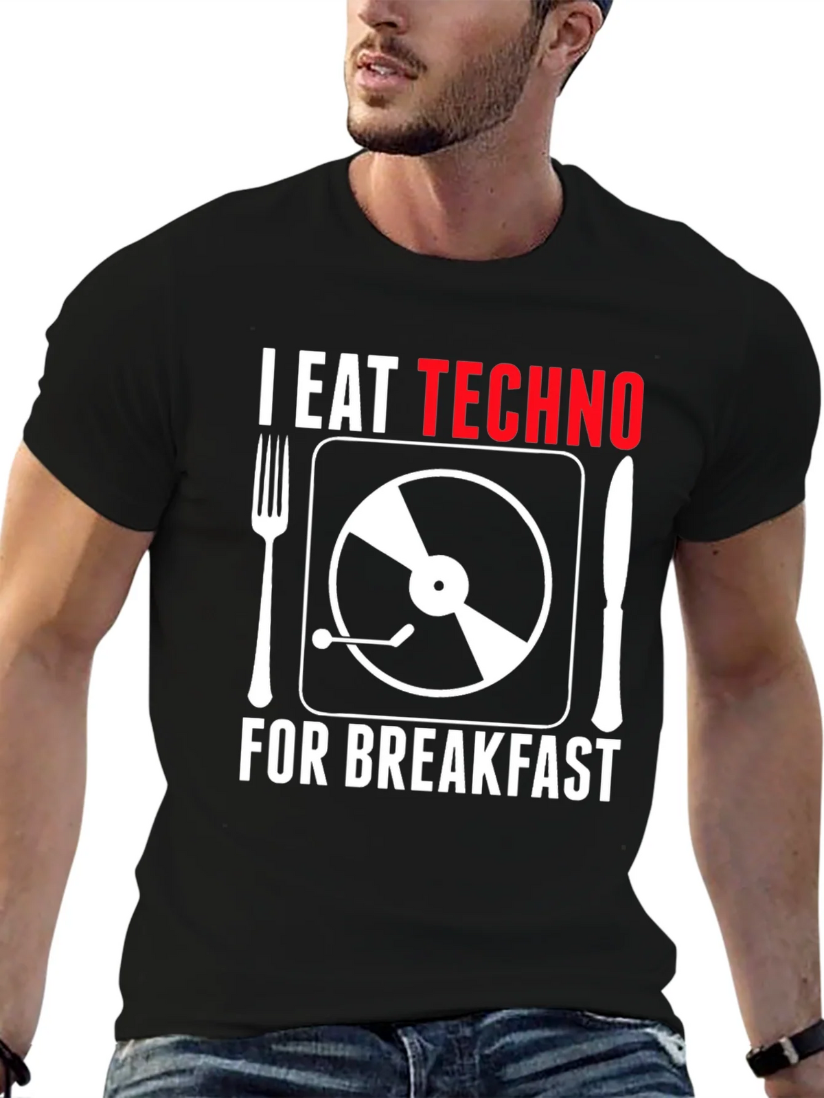I Eat Techno For Breakfast T-Shirt - Music Lover Tee product image 6