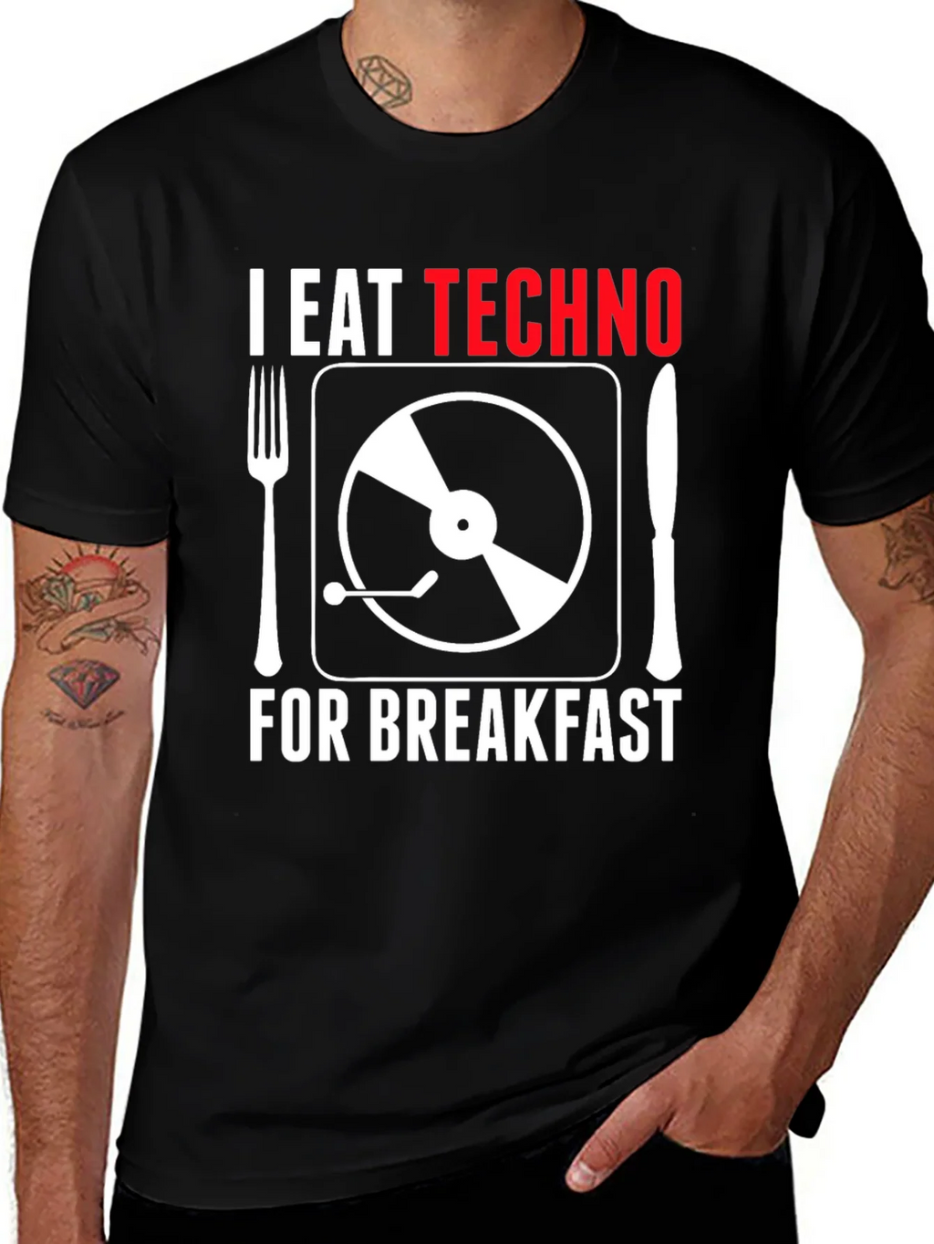 I Eat Techno For Breakfast T-Shirt - Music Lover Tee product image 1