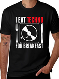 I Eat Techno For Breakfast T-Shirt - Music Lover Tee product image 1