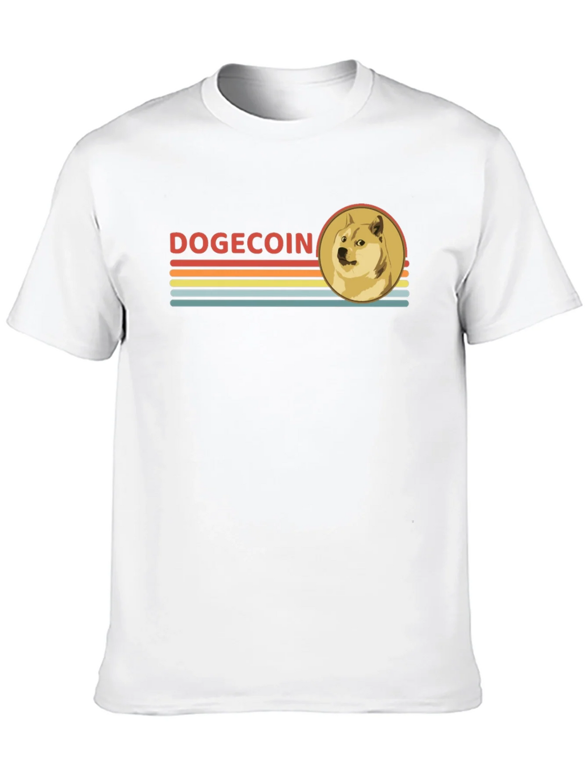 Dogecoin Retro Style Black T-Shirt product image 9
