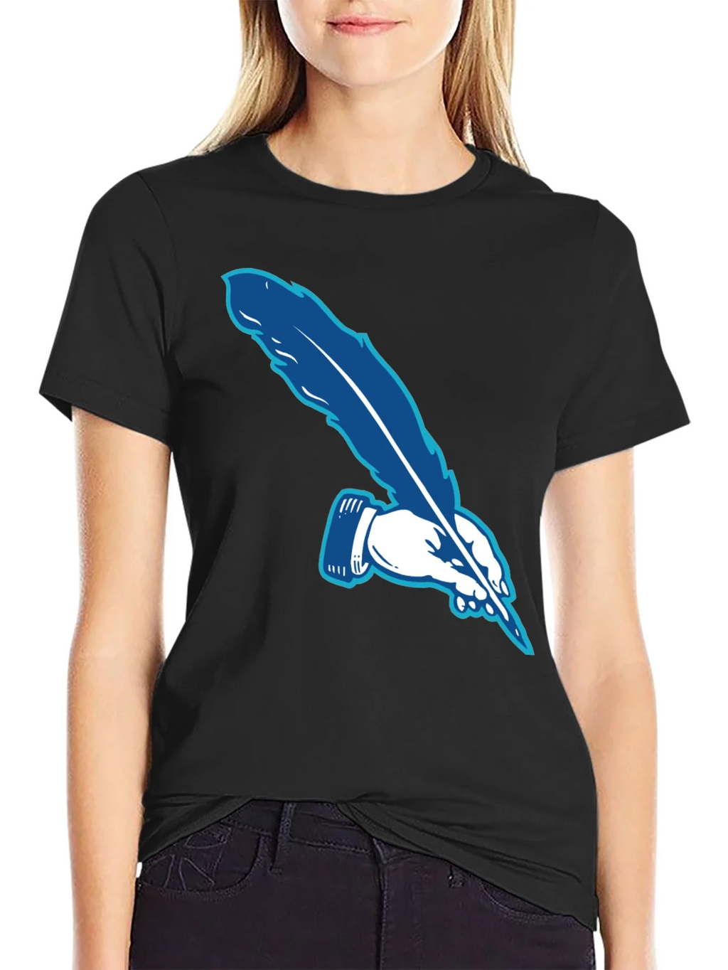 Feather Pen Graphic Tee - Stylish & Unique product image 2
